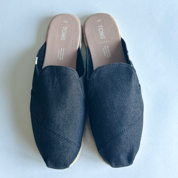 New Tom’s Grey Fabric Espadrille Mules size 9 - Picture 6 of 14
